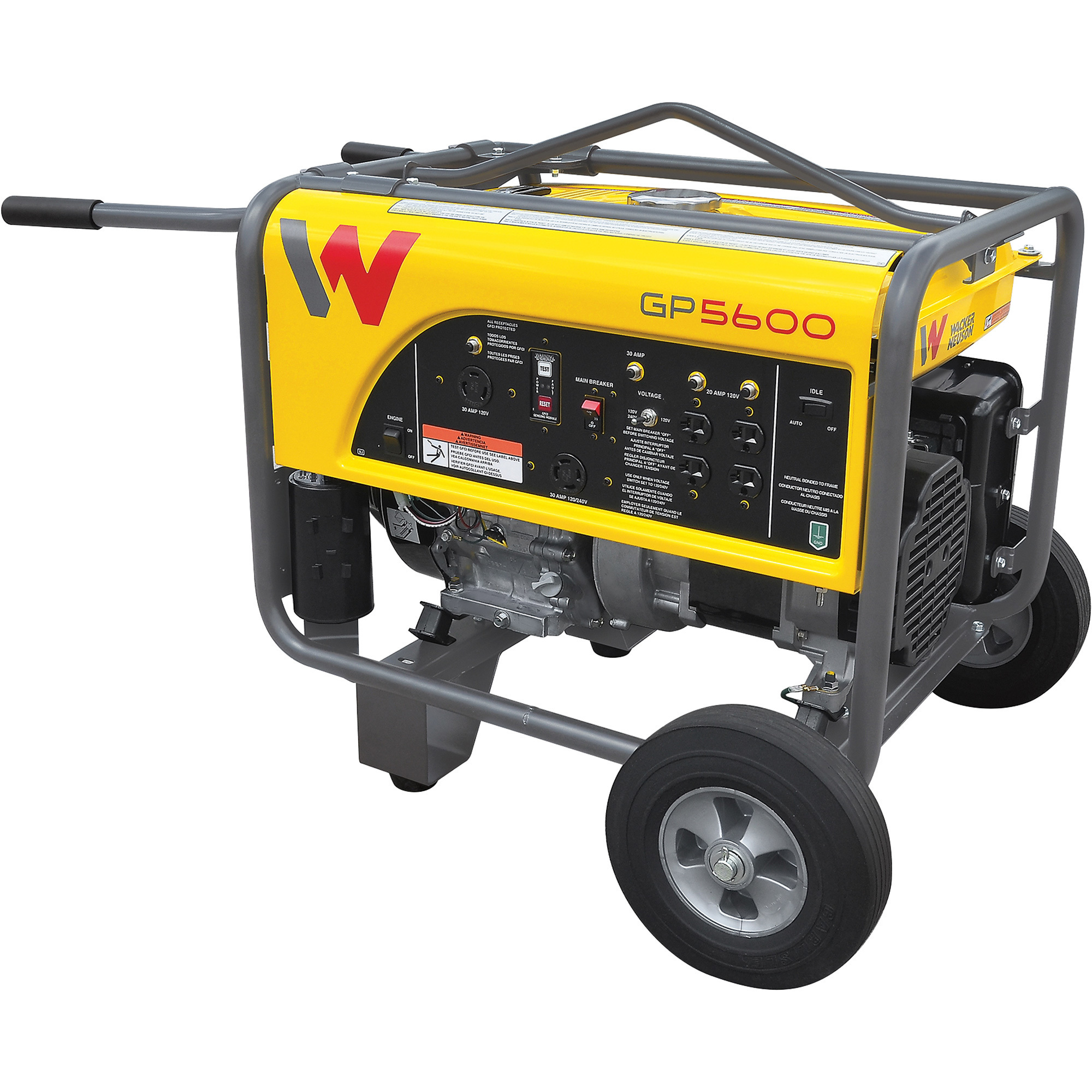 Wacker Neuson Portable Generator, 5600 Surge Watts, 5000 Rated Watts, Honda GX340 Engine, EPA/CSA Compliant, Model# GP5600A/5100041979